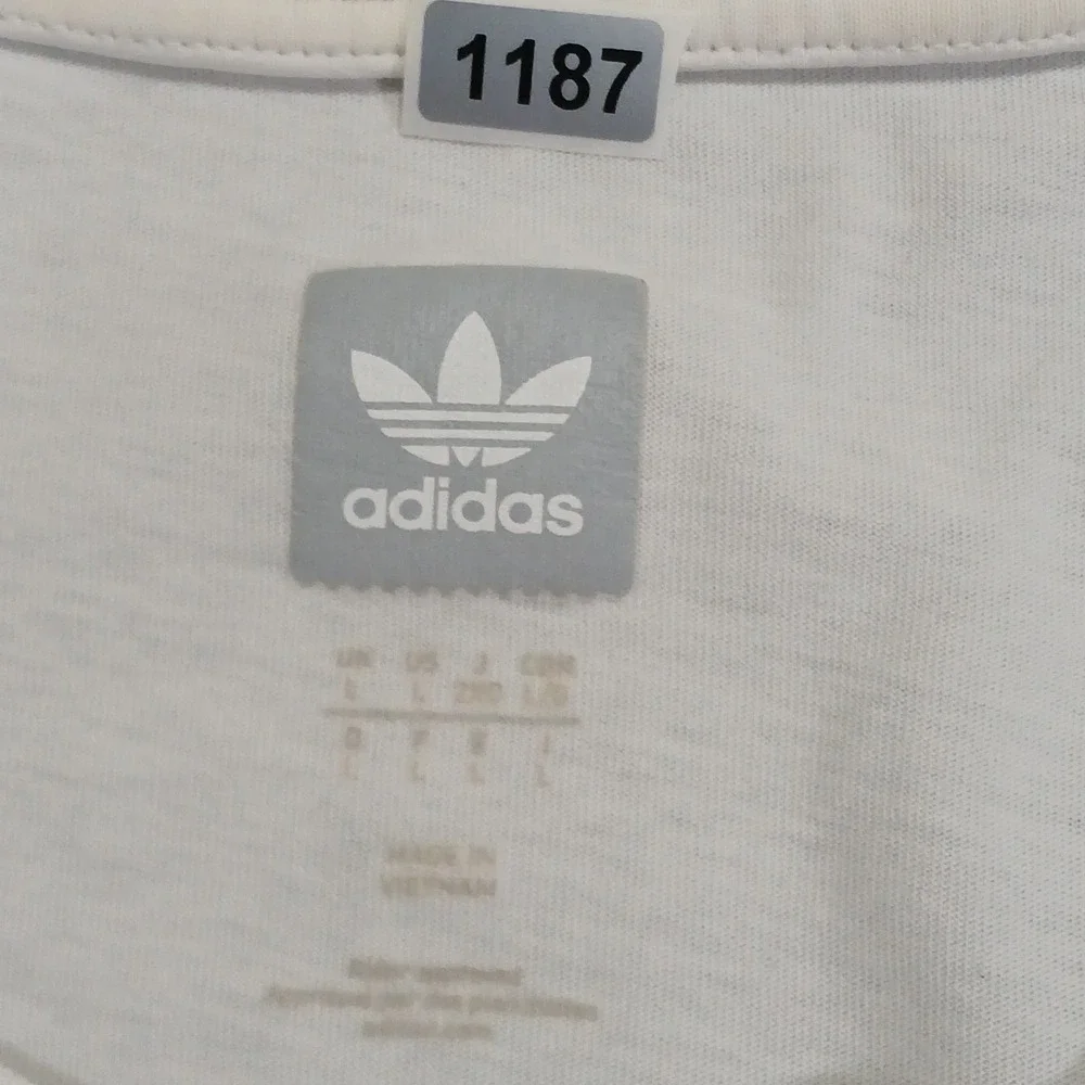 Mens‎ Adidas Solid Logo Blackbird Tee Shirt - White Black Size L